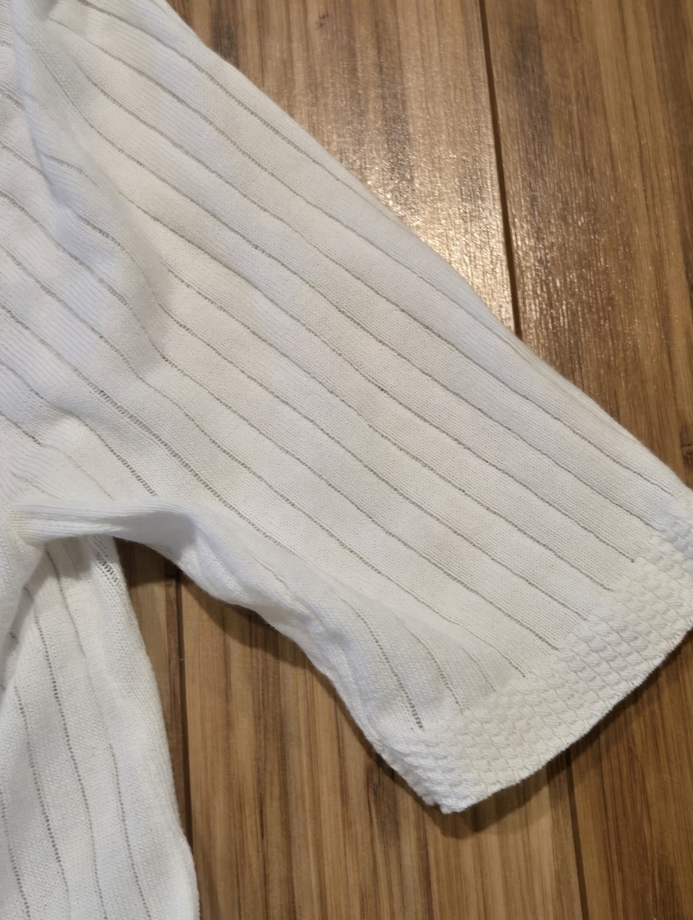 Foxcroft White Ribbed Open-Front Cardigan - Picture 4 of 8